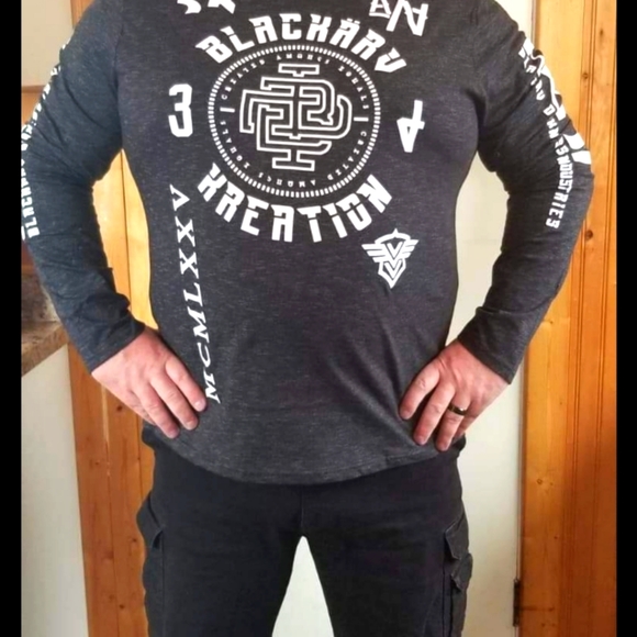 Blackarv Québec designer long sleeve shirt charcoal XXL - Picture 2 of 4